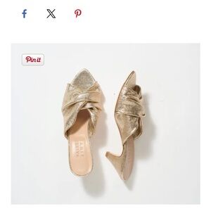 Gold Women's Mules with Knot Detail